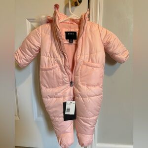 Pink DKNY snowsuit size 3-6 months